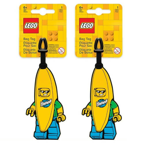 2PK Lego Banana Man Tag Keychain Hanging Accessory Key Ring Bag Charm 6y+