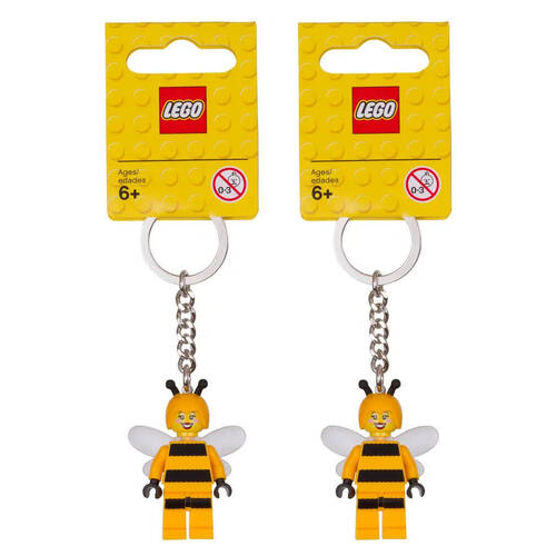2PK Lego Brick Keychain Light Bumble Bee Hanging Accessory Key Ring Bag Charm