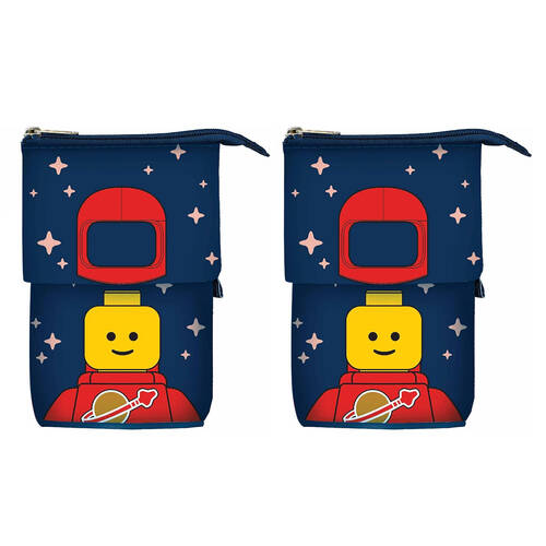 2PK Lego Spaceman Red Pop Pencil Case Organiser Kids/Children School Stationery