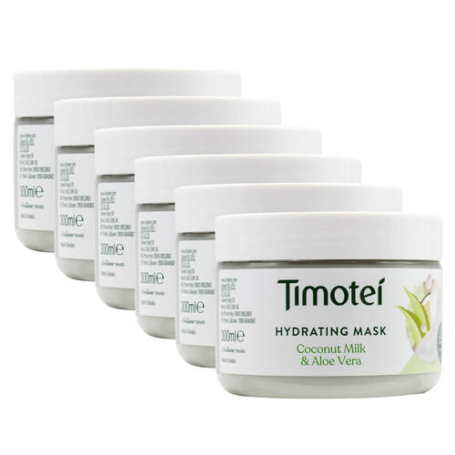 6PK Timotei Hydrating Mask Coconut Milk & Aloe Vera For All Hair Types 300ml