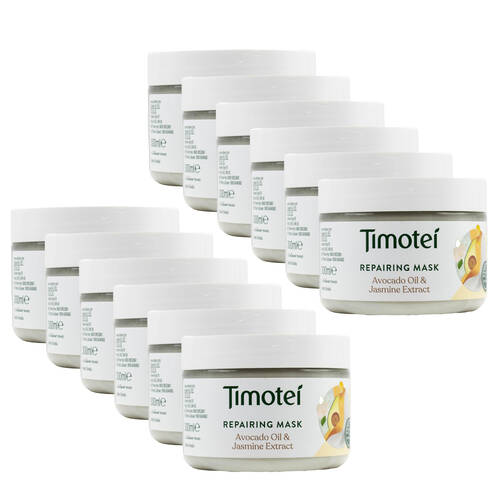 12PK Timotei Repairing Mask Avocado Oil & Jasmine Extract All Hair Types 300ml