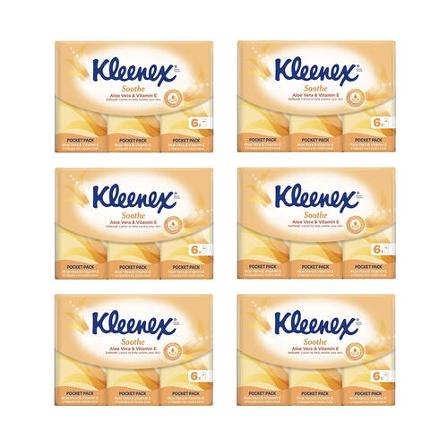 36pc Kleenex 4Ply To Go Handy Pack Tissues Softcoat w/ Aloe Vera