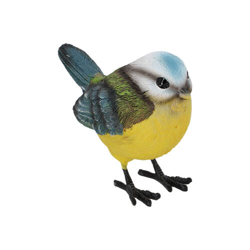 Esschert Design Blue Tit Bird Statue Garden Decor Yellow