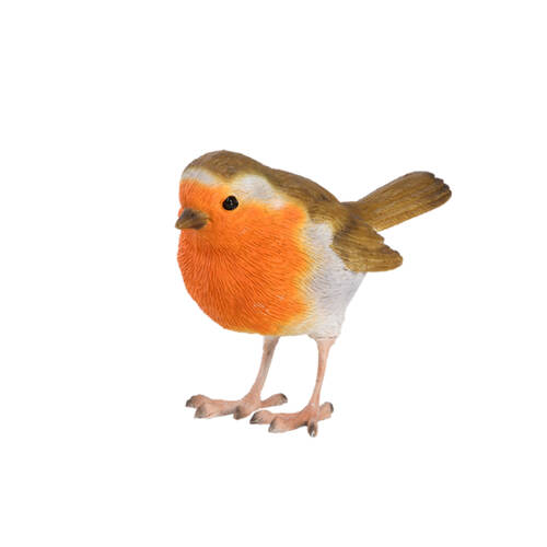 Esschert Design Robin Bird Statue Garden Decor Orange Brown