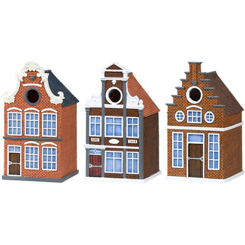 3pc Esschert Design Canal Side House Nesting Box Garden Decor