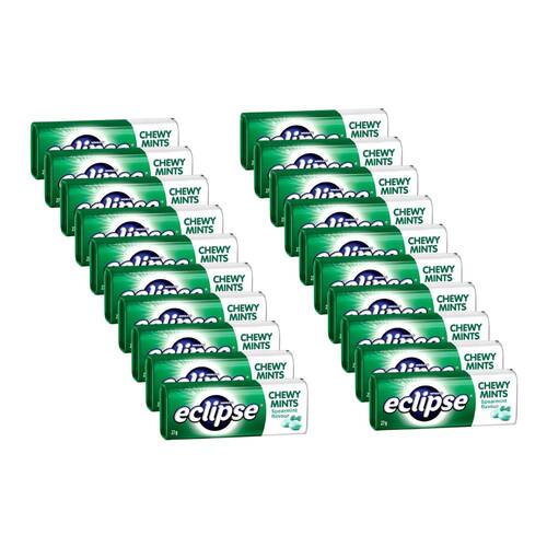 20PK Eclipse Chewy Mint Spearmint 27g Snack Confectionary Lollies