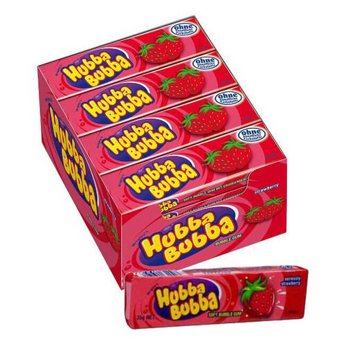 20PK Hubba Bubba Bubble Gum Seriously Strawberry Flavour 35g
