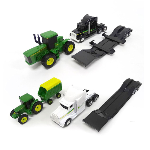 2pc John Deere Hauler Semi Truck Black & White