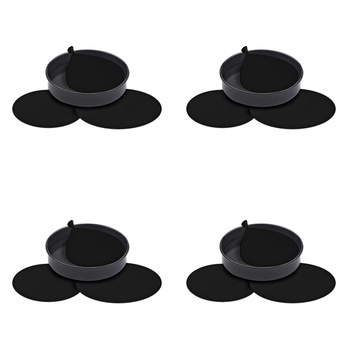 12pc Toastabags Non-Stick Reusable Cake Pan Liners - Black