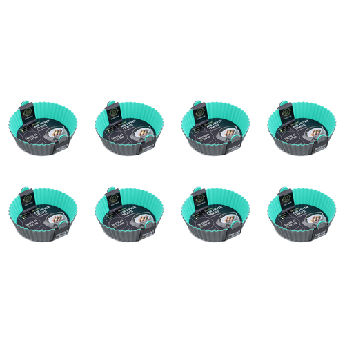 16pc Lemon & Lime Silicone Air Fryer Tray Round 20x6cm - Assorted