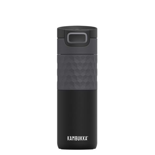 Kambukka Etna Grip Snapclean 500ml Travel Mug Black Steel
