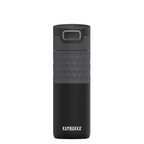 Kambukka Etna Grip Snapclean 500ml Travel Mug Black Steel