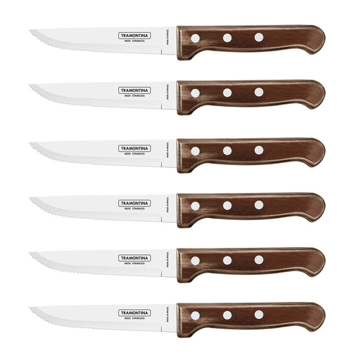 6pc Tramontina Steak Knife Home/Kitchen Cutting Tool Set - Brown