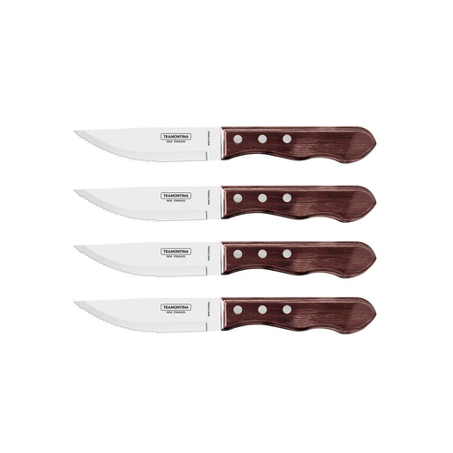 4pc Tramontina Jumbo Steak Knife Home/Kitchen Cutting Tool Set - Brown