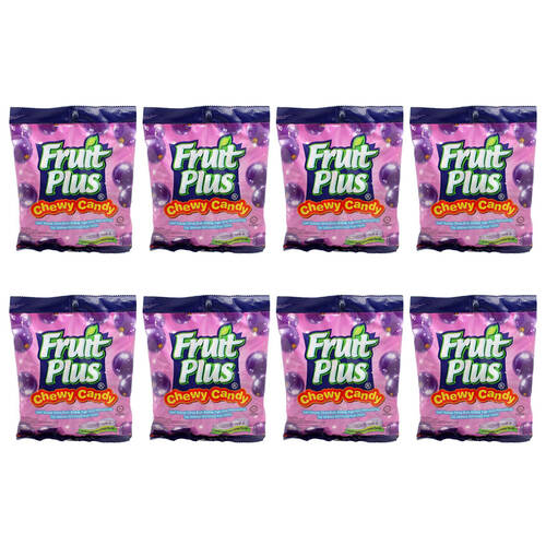 8PK Fruit Plus Kids Soft Chewable Chewy Candy w/ Blackcurrant Flavour 150g Pack