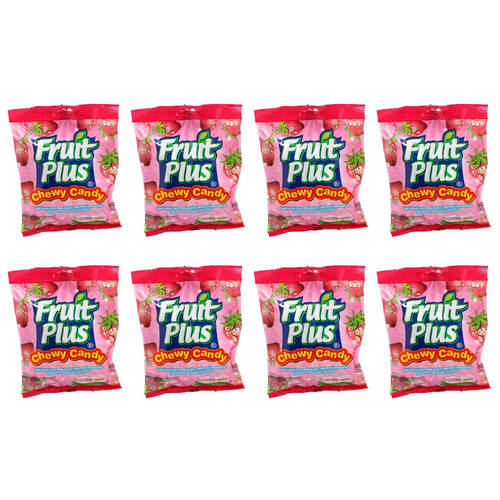 8PK Fruit Plus Kids Soft Chewable Chewy Candy w/ Strawberry Flavour 150g Pack