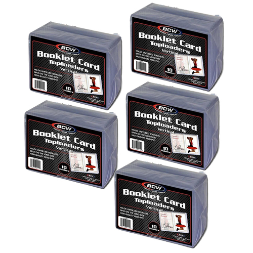 5PK BCW Toploader Holder Booklet Card Vertical 149x100mm - Clear