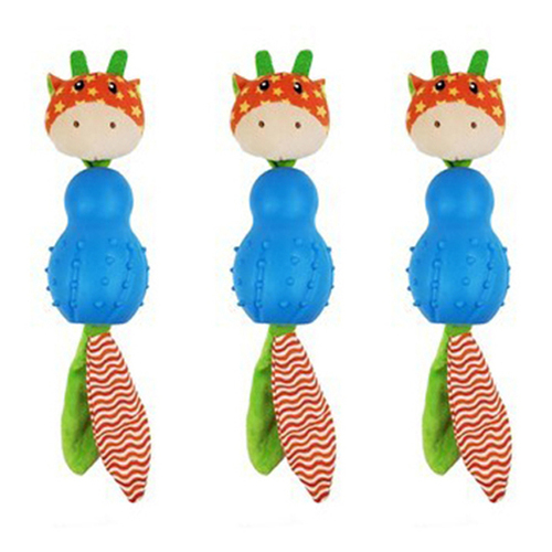 3PK Rosewood 26cm Little Nippers Rubber Jolly Giraffe Pet Dog Teething Chew Bite Toy
