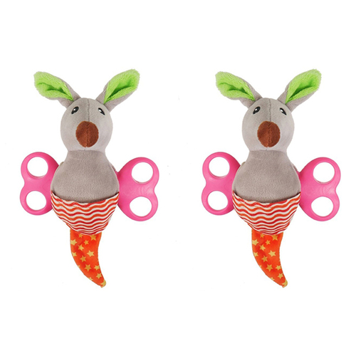 2PK Rosewood 18cm Little Nippers Rascal Roo Plush w/ Squeaker Pet Dog Fun Play Toy