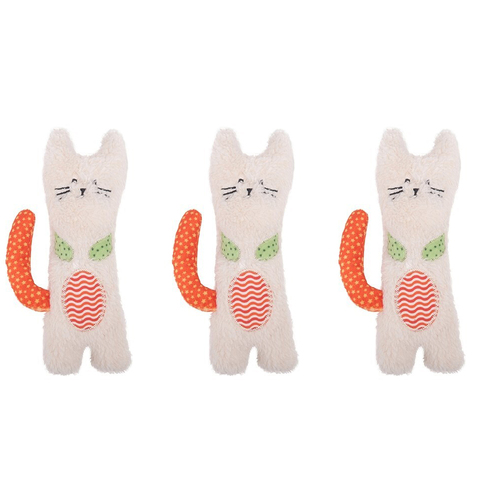 3x Rosewood Little Nippers Kitty Crunch Pet Interactive Toy - Peach