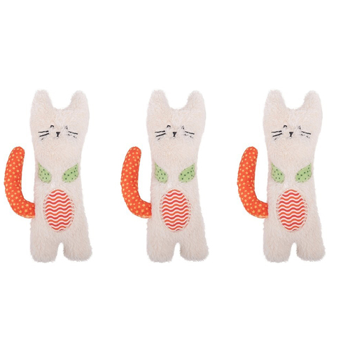 3x Rosewood Little Nippers Kitty Crunch Pet Interactive Toy - Peach