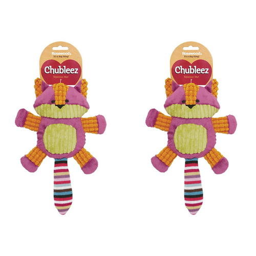 2PK Rosewood Chubleez 36cm Charlie Cat Soft Plush Pet Dog Interactive Fun Play Toy