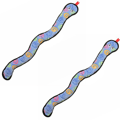 2PK Rosewood Snake Pet Dog Chew Dental Bite Fun Fetch Interactive Play Toy Blue