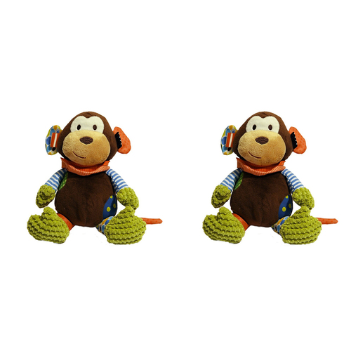 2PK Rosewood 25cm Mitchell Monkey Plush w/ Squeaker Pet Dog Interactive Chew Toy