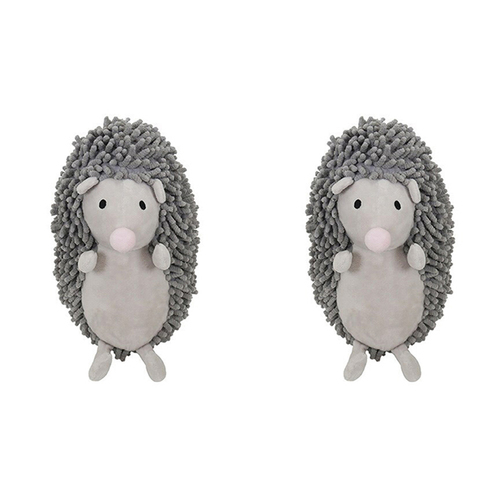 2PK Rosewood Chubleez 22cm Hetty Hedgehog Soft Plush Pet Dog Squeaker Play Toy Grey