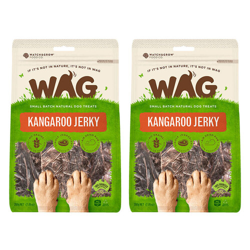 2PK Wag Dog Treats Kangaroo Jerky 200g