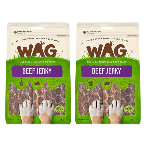 2PK Wag Dog Treat Beef Jerky 200g
