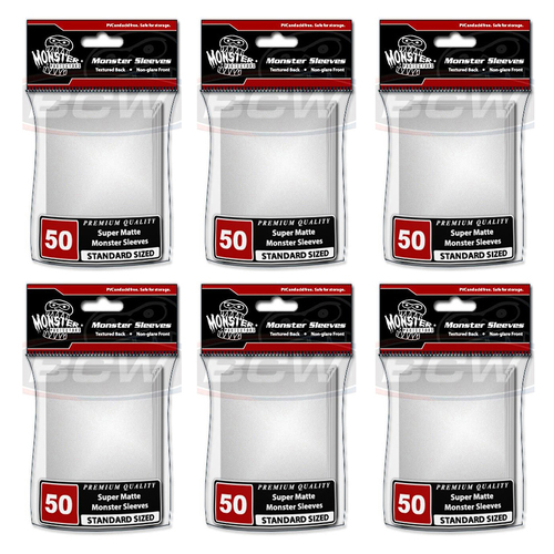 6x 50pc BCW Monster Deck Protectors Card Sleeves Standard - Matte White