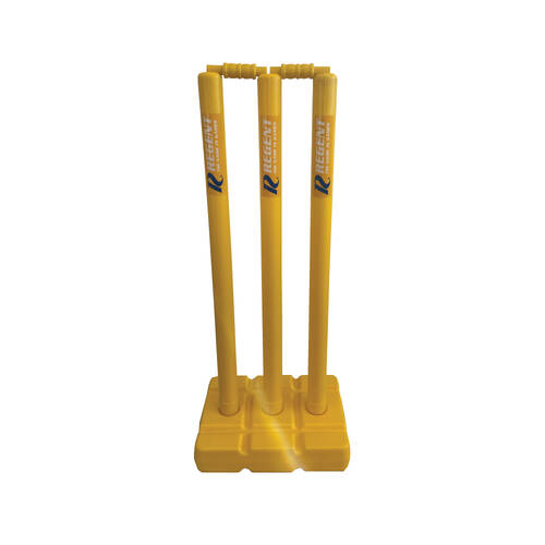 Regent Aussie Lightweight Backyard Cricket Playing Plastic Stump Set Yellow