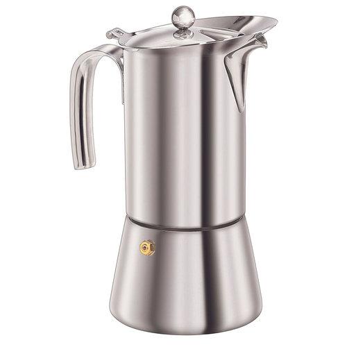 Euroline 10-Cup 1.2L Stainless Steel Espresso Coffee Maker - Silver