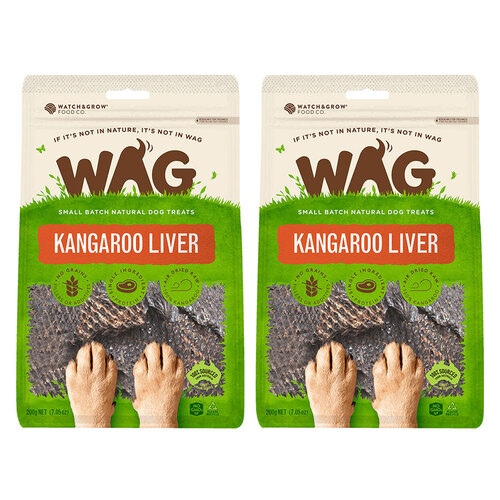 2PK Wag Dog Treats Kangaroo Liver 200g