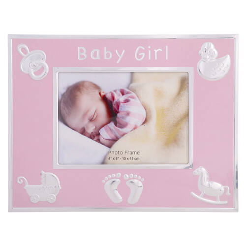 Gibson Gifts Baby Girl Photo Frame 6x4'' Home Decor - Pink