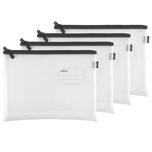 4x Celco A4 Clear Mesh Case w/ Side Tag