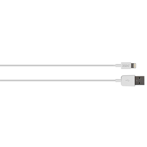 3sixT 3m Charge & Sync Cable Lightning Fast/Safe Connector - White