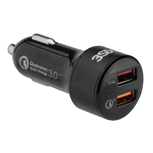3SixT Qualcomm 5.4a Quick Charge USB Car Charger For Smartphones/Tablets Black