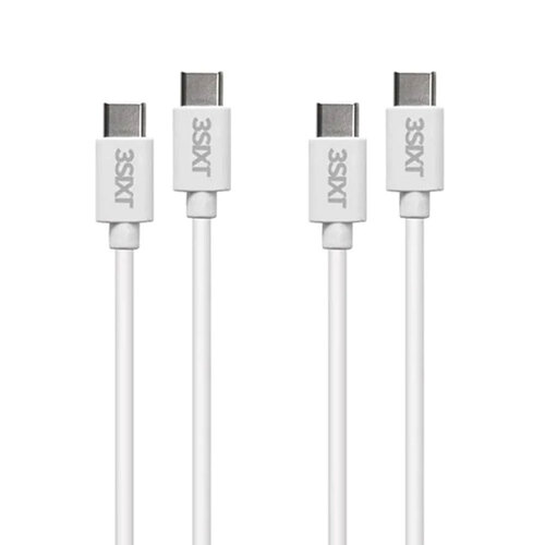 2x 3sixT USB-C to Type-C 1m Data Sync Male Cable Cord V2.0 - White