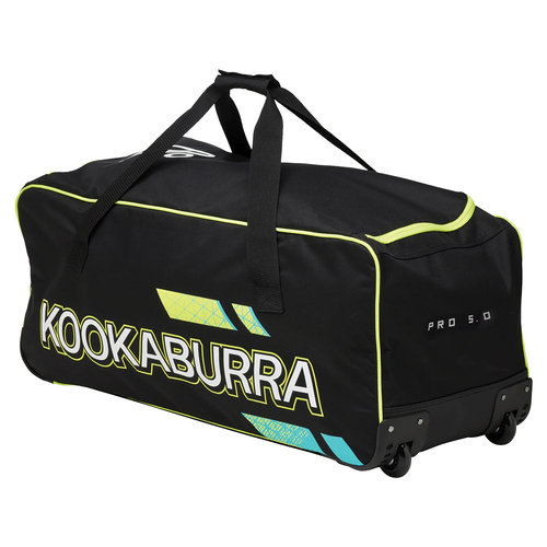 Kookaburra Pro 5.0 Cricket Bat/Gear Wheelie Bag Black/Fluro Yellow