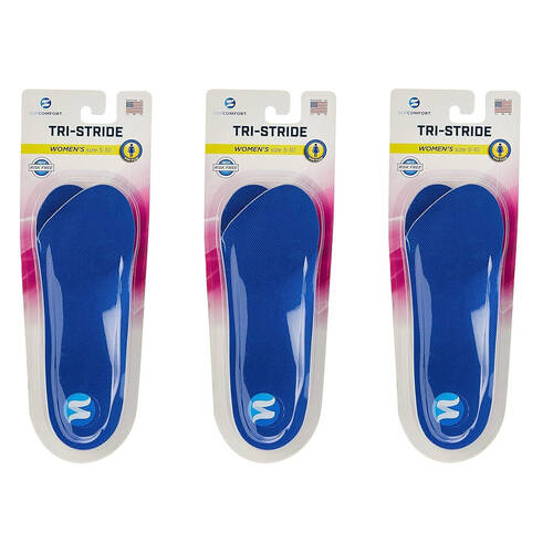3PK Sof Comfort Tri-Stride Trim-to-Fit Foam Insole Women's US5-10