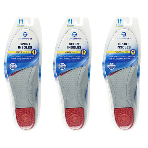 3PK Sof Comfort Sport Trim-to-Fit Custom Insole Shoe Insert Men's US7-13