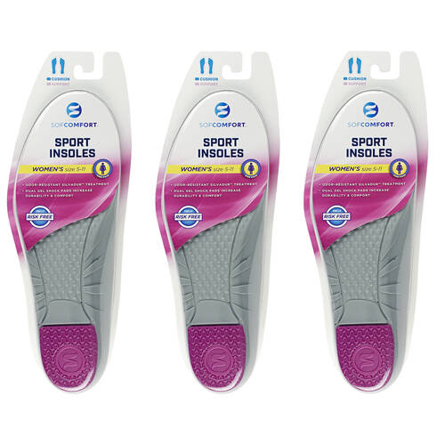 3PK Sof Comfort Sport Trim-to-Fit Custom Insole Shoe Insert Women's US5-10