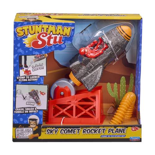 Stuntman Stu Sky Comet Rocket Plane Action Figure Kids Toy