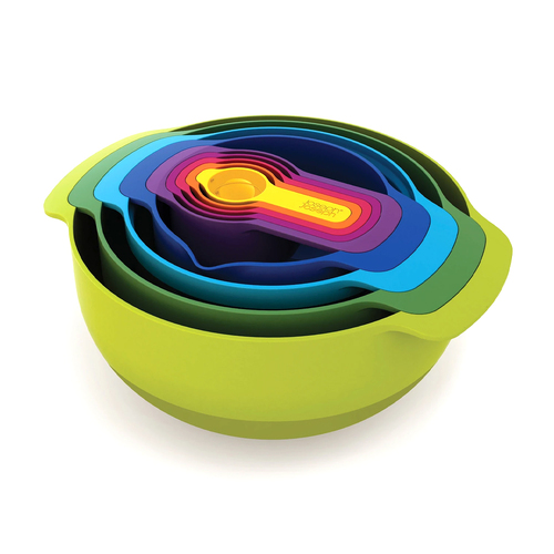 9pc Joseph Joseph Nest 9 Plus Food Preperation Bowl Set Multi Colour