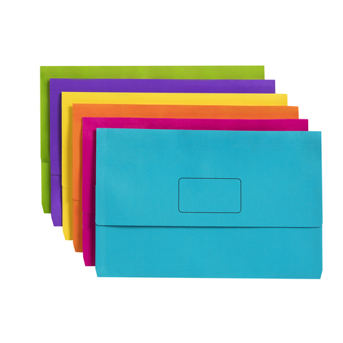 40pc Marbig Slimpick Brights Foolscap Document Wallet - Assorted
