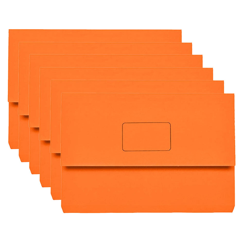 15PK Marbig Slimpick Foolscap Document Wallet Holder - Orange