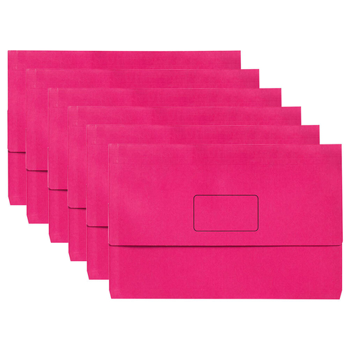 15PK Marbig Slimpick Foolscap Document Wallet Holder - Pink