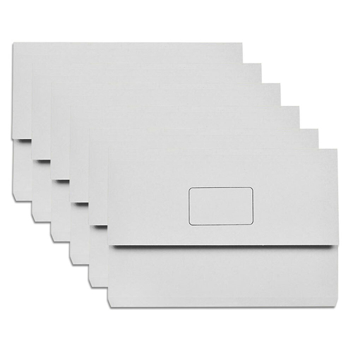 15PK Marbig Slimpick Foolscap Document Wallet Holder - Grey